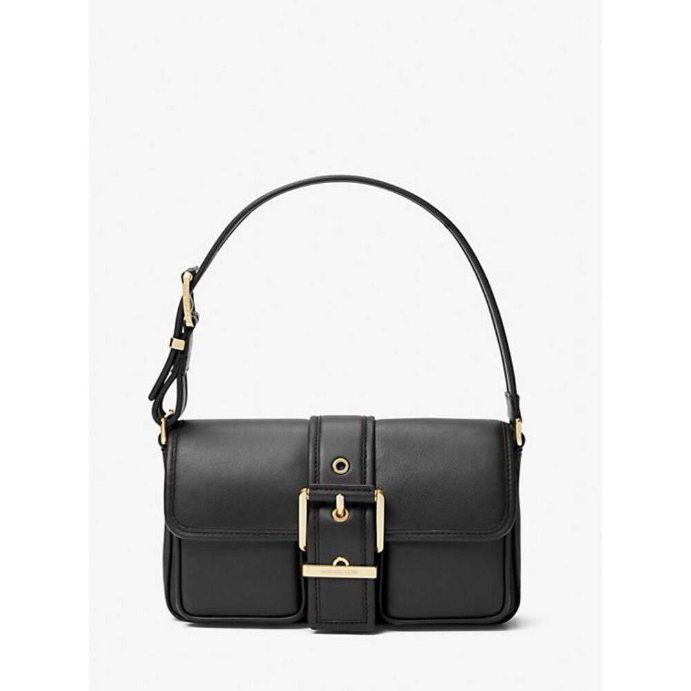 Michael Kors Women's Colby Medium Leather Shoulder Bag Black One Size Revive
